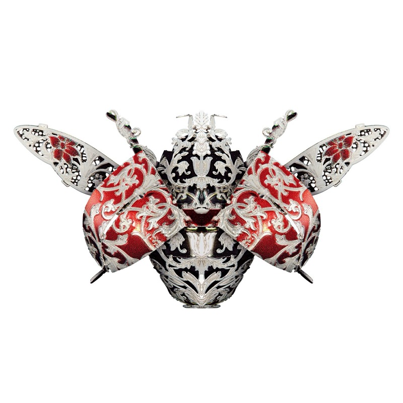 Piececool Red Coral Ladybird -- 1-Star DIY 3D Metal Puzzle Kit, Insect Model for Nature Lovers, Brain Teaser for Adults & Teens
