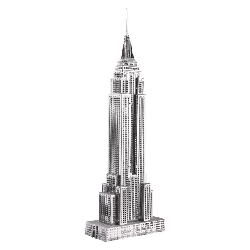 Piececool Empire State Building -- 3-Star DIY 3D Metal Puzzle Kit, Famous Landmark Model for Home Decor, Brain Teaser for Adults & Teens