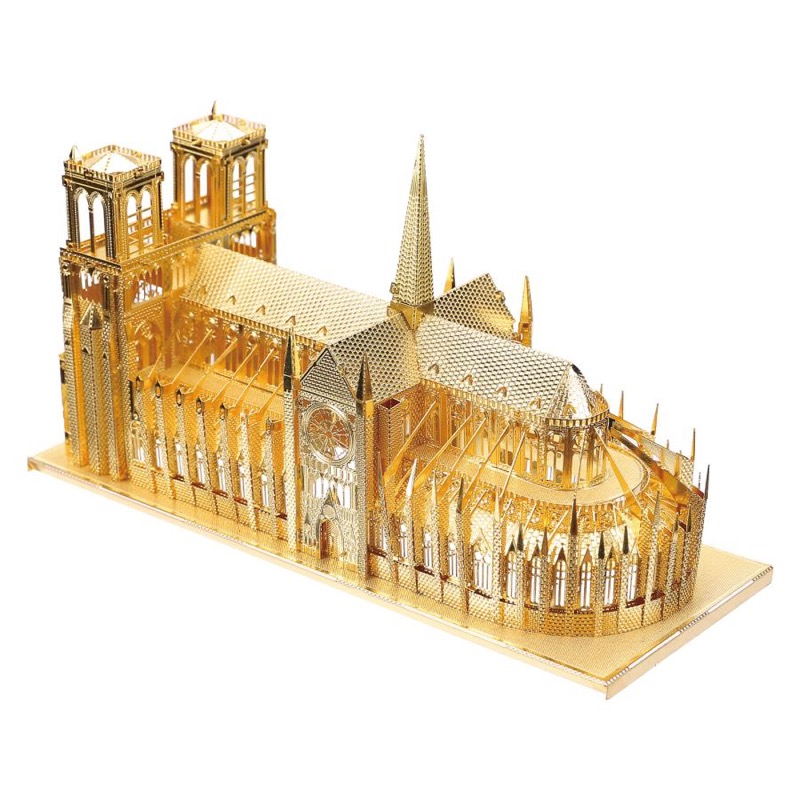 Piececool Notre Dame Cathedral Paris -- 5-Star DIY 3D Metal Puzzle Kit, Famous Landmark Model for Home Decor, Brain Teaser for Adults & Teens
