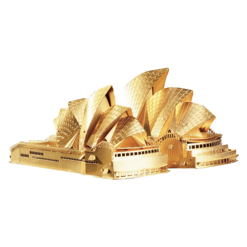 Piececool Sydney Opera House -- 4-Star DIY 3D Metal Puzzle Kit, Famous Landmark Model for Home Decor, Brain Teaser for Adults & Teens