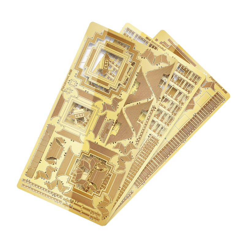 Piececool Yellow Crane Tower -- 5-Star DIY 3D Metal Puzzle Kit, Architectural Model for Home Decor, Brain Teaser for Adults & Teens