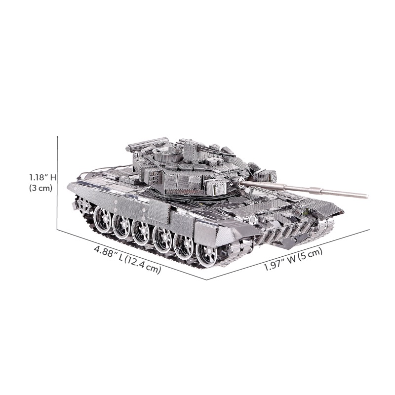 Piececool T-90a Tank -- 5-Star DIY 3D Metal Puzzle Kit, Military Tank Model for History Enthusiasts, Brain Teaser for Adults & Teens