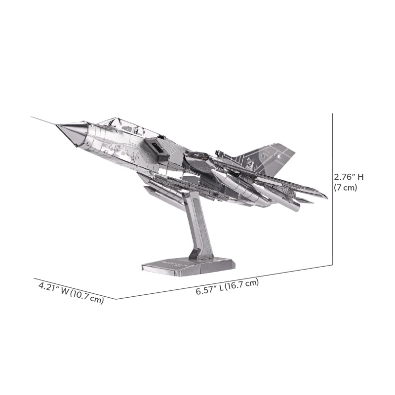 Piececool Tornado Fighter Jets -- 3-Star DIY 3D Metal Puzzle Kit, Military Aircraft Model for Aviation Enthusiasts, Brain Teaser for Adults & Teens