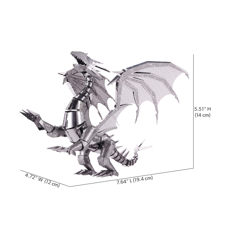 Piececool Dragon Flame -- 6-Star High Difficulty DIY 3D Metal Model Kit, Dragon Model for Desktop Decoration, Gift for Adults & Collectors