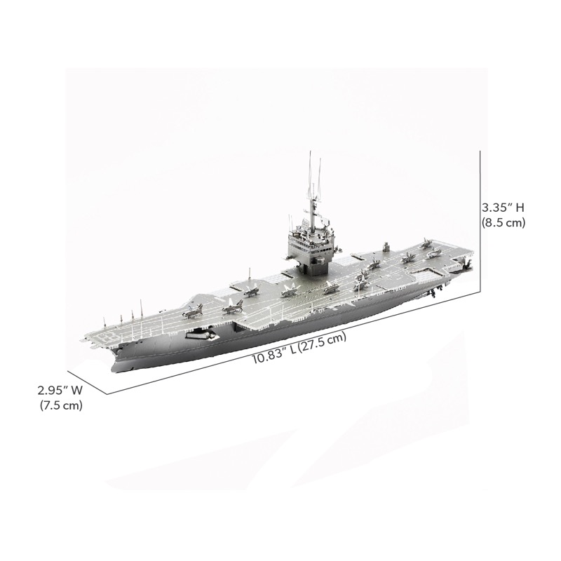Piececool USS Enterprise CVN-65 -- 5-Star DIY 3D Metal Puzzle Kit, Military Model for History Enthusiasts, Brain Teaser for Adults & Teens