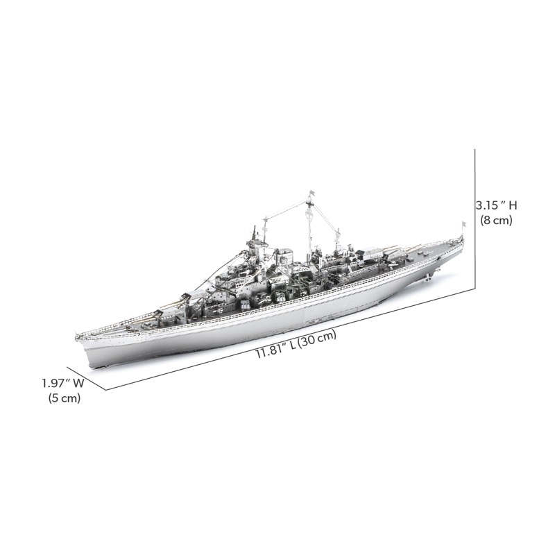 Piececool Bismarck Battleship -- 6-Star High Difficulty DIY 3D Metal Model Kit, Historic Warship Model for Collectors, Gift for Adults & Collectors