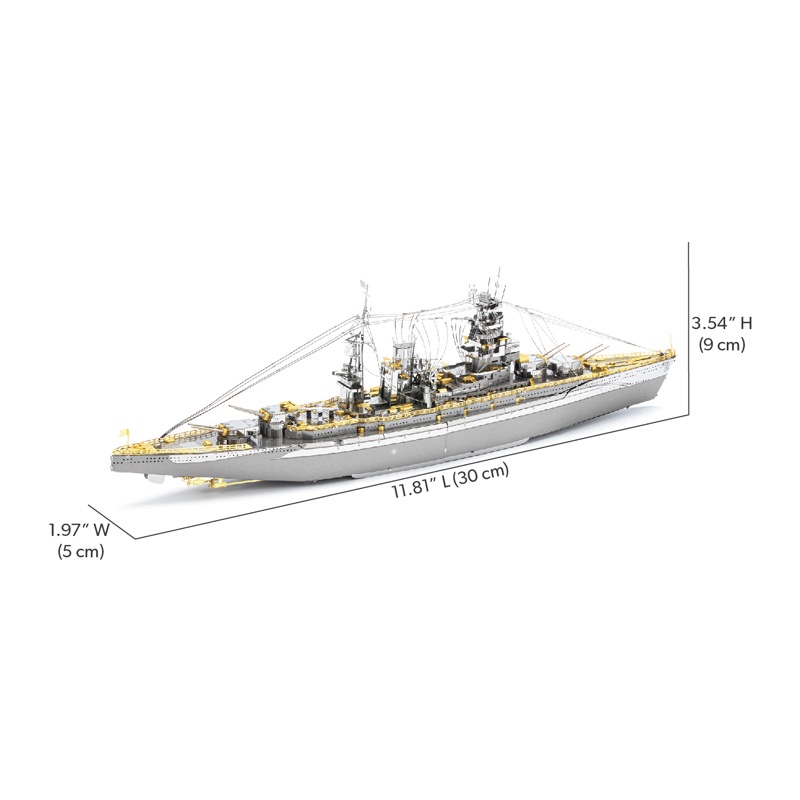 Piececool Nagato Class Battleship -- 5-Star DIY 3D Metal Puzzle Kit, Historic Warship Model for Collectors, Brain Teaser for Adults & Teens