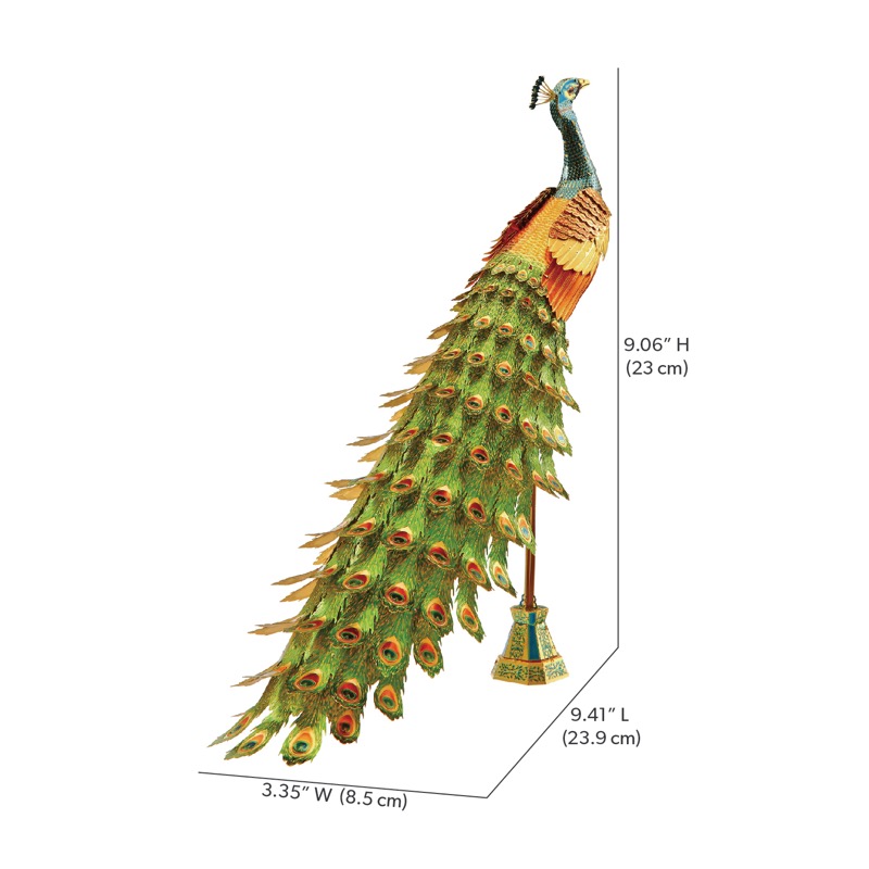 Piececool Colorful Peacock -- 4-Star DIY 3D Metal Puzzle Kit, Decorative Model for Home Decor, Brain Teaser for Adults & Teens