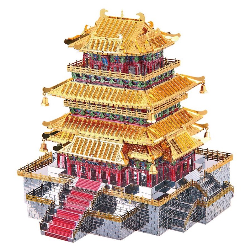 Piececool Guanque Tower -- 4-Star DIY 3D Metal Puzzle Kit, Architectural Model for Home Decor, Brain Teaser for Adults & Teens