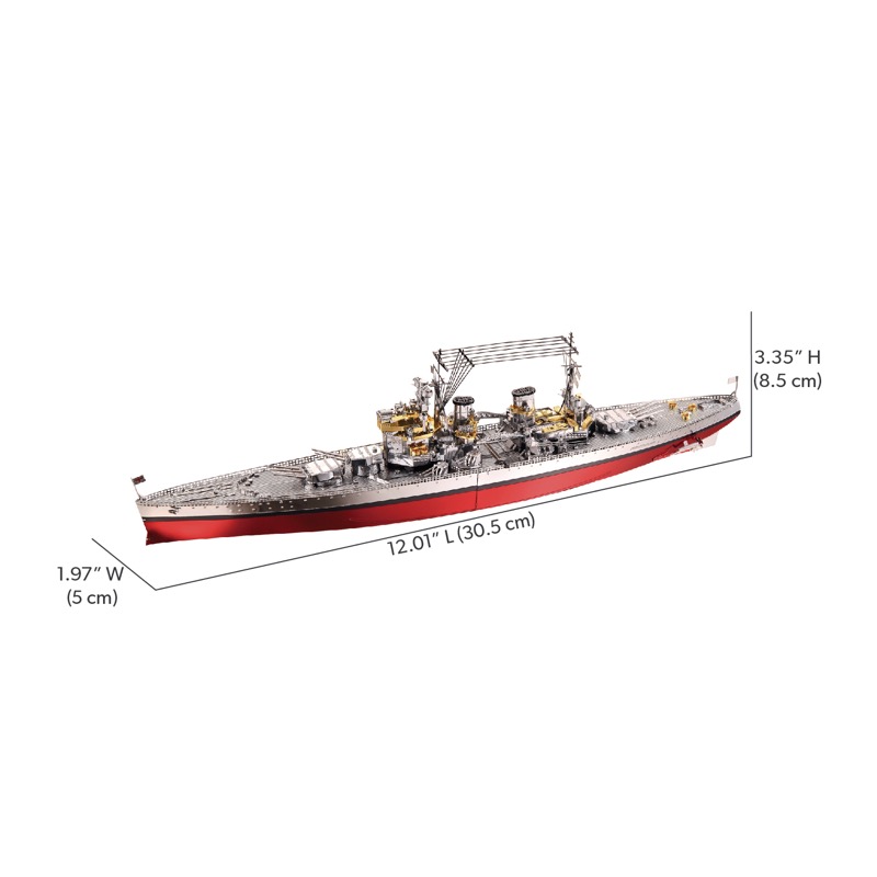 Piececool HMS Prince of Wales -- 5-Star DIY 3D Metal Puzzle Kit, Military Model for History Enthusiasts, Brain Teaser for Adults & Teens