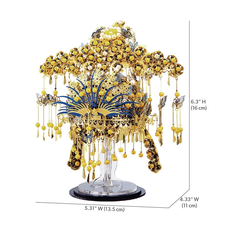 Piececool Phoenix Coronet -- 4-Star DIY 3D Metal Puzzle Kit, Crown Model for Home Decor, Brain Teaser for Adults & Teens