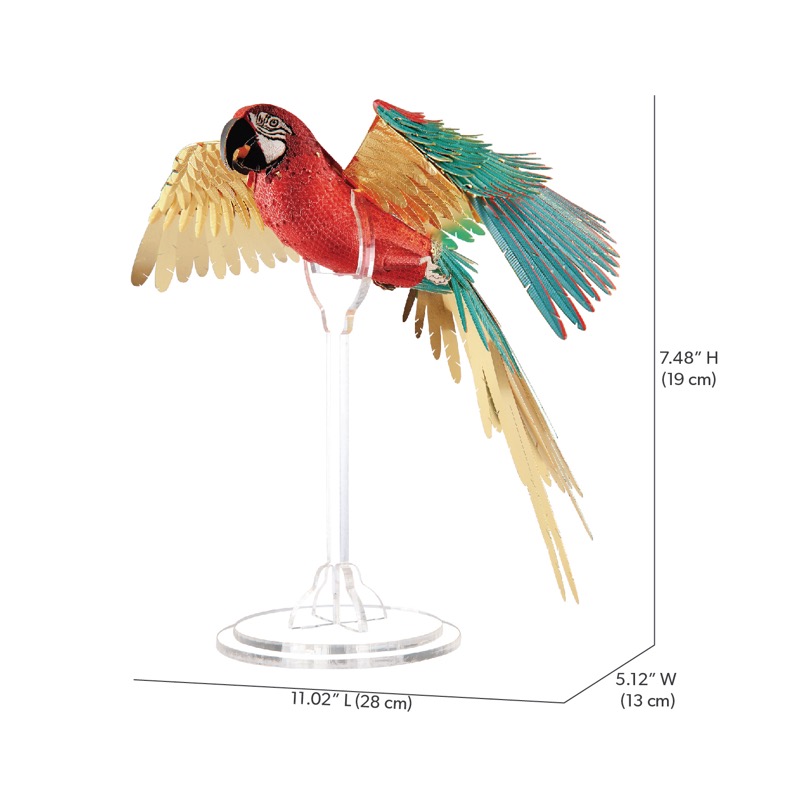 Piececool Scarlet Macaw -- 4-Star DIY 3D Metal Puzzle Kit, Vehicle Model for Car Enthusiasts, Brain Teaser for Adults & Teens
