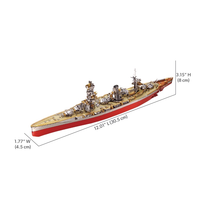 Piececool Fuso Battleship -- 5-Star DIY 3D Metal Puzzle Kit, Historic Warship Model for Collectors, Brain Teaser for Adults & Teens