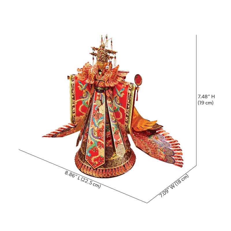 Piececool Wedding Dress -- 4-Star DIY 3D Metal Puzzle Kit, Traditional Chinese Model for Home Decor, Brain Teaser for Adults & Teens