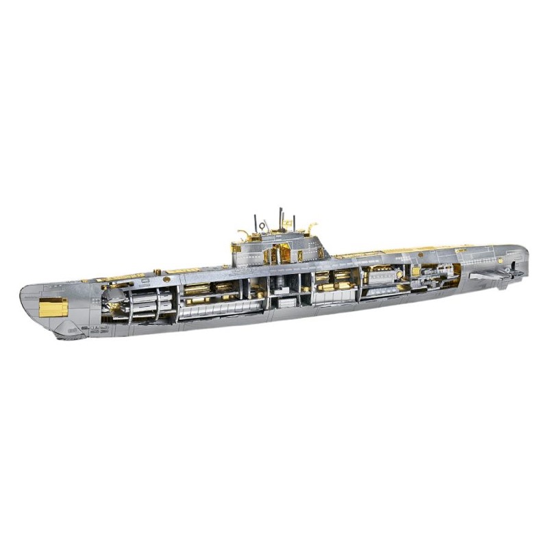 Piececool Submarine -- 5-Star DIY 3D Metal Puzzle Kit, Submarine Model for Naval Enthusiasts, Brain Teaser for Adults & Teens