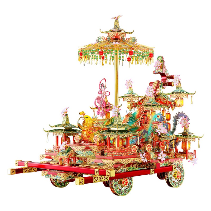 Piececool Phoenix Festooned Vehicle -- 5-Star DIY 3D Metal Puzzle Kit, Vehicle Model for Car Enthusiasts, Brain Teaser for Adults & Teens