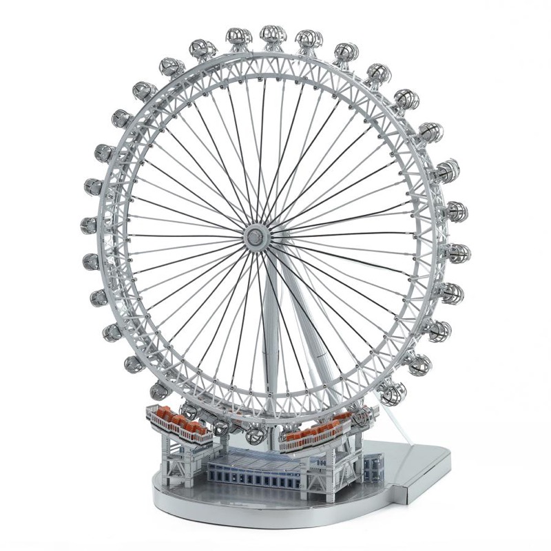 Piececool LONDON EYE(Large) -- 3-Star DIY 3D Metal Puzzle Kit, Landmark Model for Home Decor, Brain Teaser for Adults & Teens