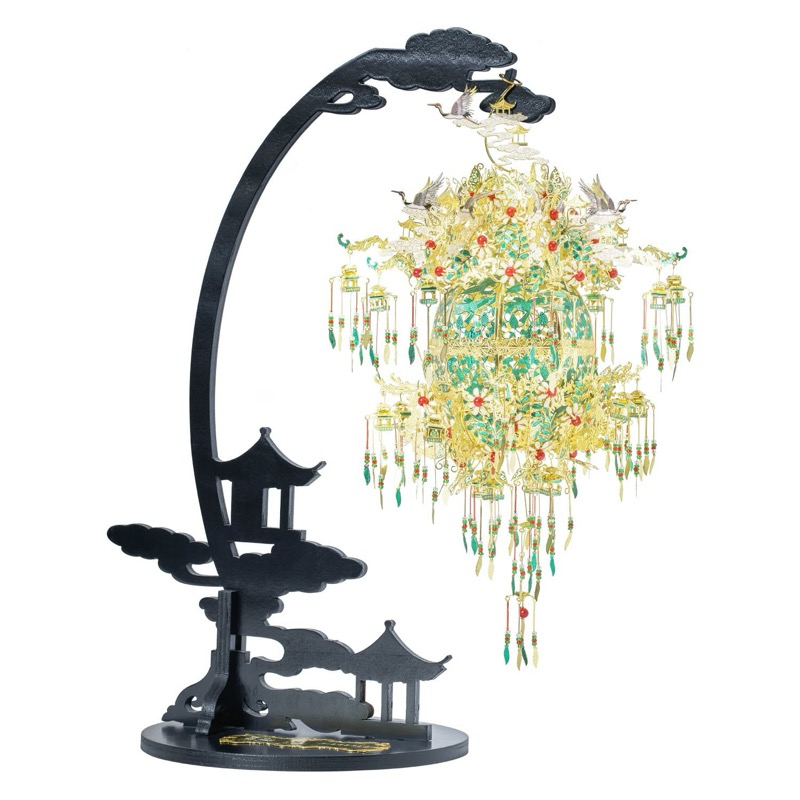 Piececool Silver Sachet with Grape,flower and Bird Patterns -- 5-Star DIY 3D Metal Puzzle Kit, Traditional Chinese Model for Home Decor, Brain Teaser for Adults & Teens