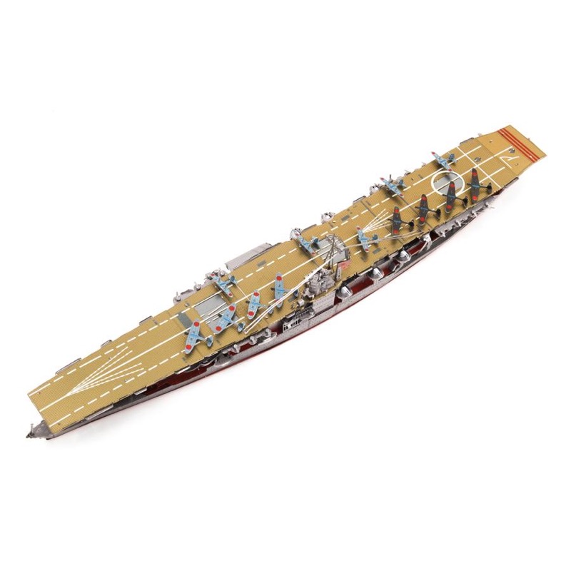 Piececool Akagi Aircraft Carrier -- 2-Star DIY 3D Metal Puzzle Kit, Historic Aircraft Carrier Model for Collectors, Brain Teaser for Adults & Teens