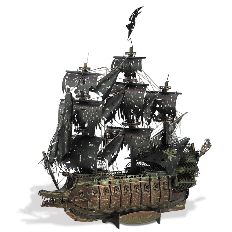 Piececool THE FLYING DUTCHMAN(Large) -- 4-Star DIY 3D Metal Puzzle Kit, Ghost Ship Model for Collectors, Brain Teaser for Adults & Teens