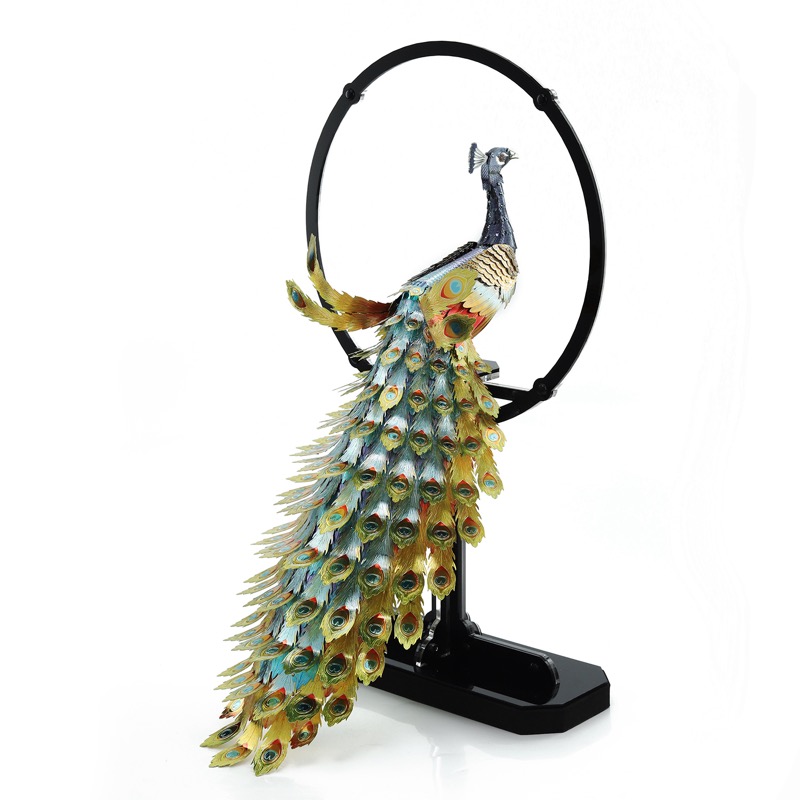 Piececool Peacock -- 4-Star DIY 3D Metal Puzzle Kit, Decorative Model for Home Decor, Brain Teaser for Adults & Teens