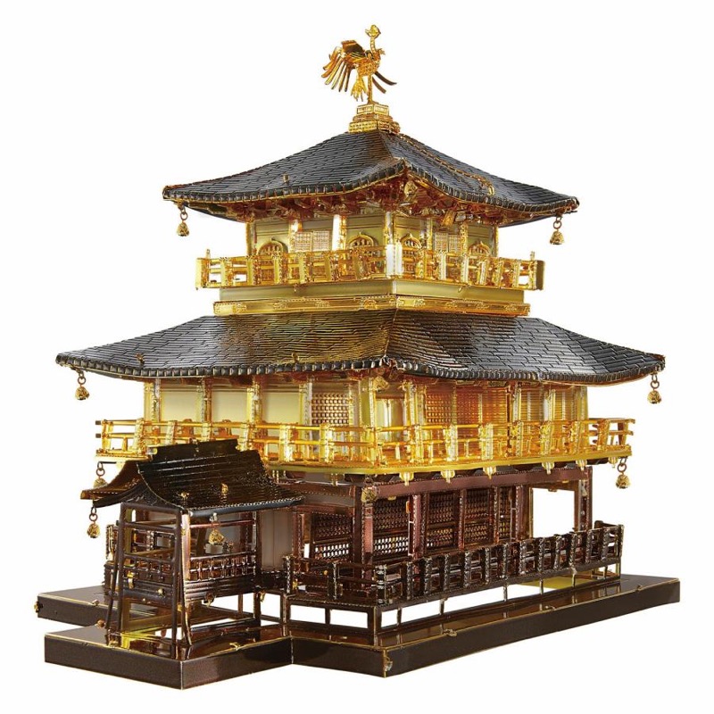 Piececool Golden Pavilion -- 3-Star DIY 3D Metal Puzzle Kit, Famous Landmark Model for Home Decor, Brain Teaser for Adults & Teens