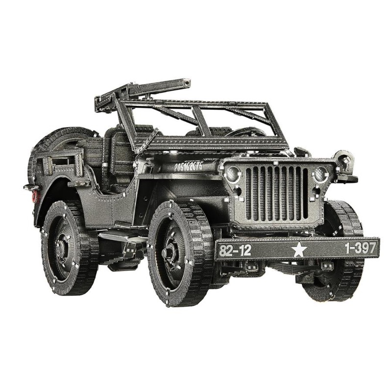 Piececool Willys Mb -- 4-Star DIY 3D Metal Puzzle Kit, Vehicle Model for Car Enthusiasts, Brain Teaser for Adults & Teens