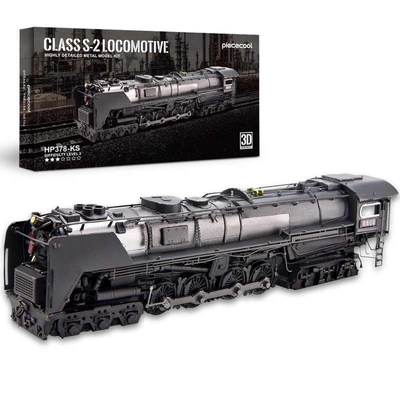Piececool Class S-2 Locomotive – 448-Piece 3D Metal Puzzle Kit, Retro Steam Train Model for Adults & Teens