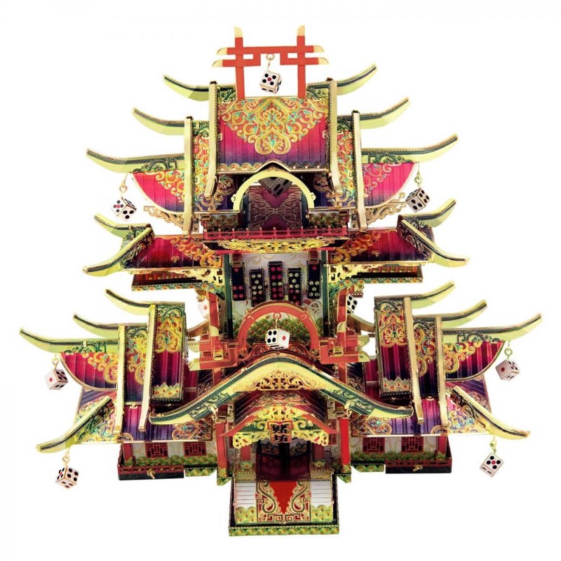 Piececool The Casino -- 3-Star DIY 3D Metal Puzzle Kit, Traditional Chinese Model for Home Decor, Brain Teaser for Adults & Teens