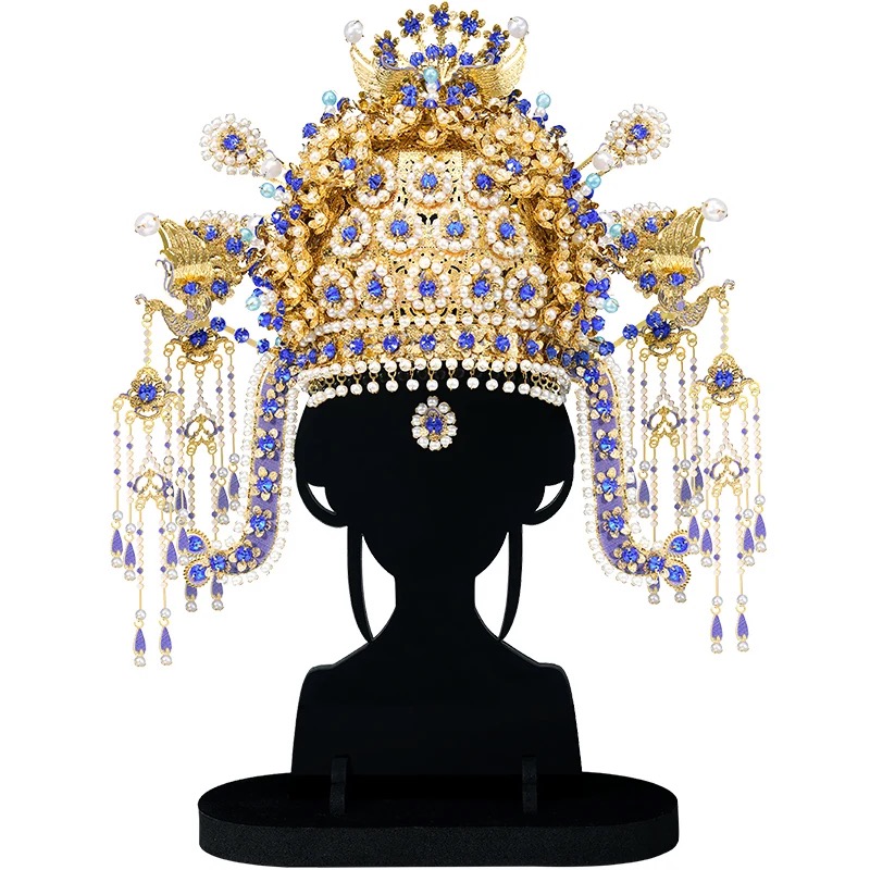 Piececool Sui Dynasty Gilt Phoenix Crown with Floral Diadem – 4-Star DIY 3D Metal Puzzle Kit, Gold Crown Model for Home Decor, Gift for Adults & Teens